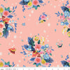 Sale! Down the Rabbit Hole Coral Caterpillar Floral Yardage by Jill Howarth for Riley Blake Designs | SKU #C12941-CORAL