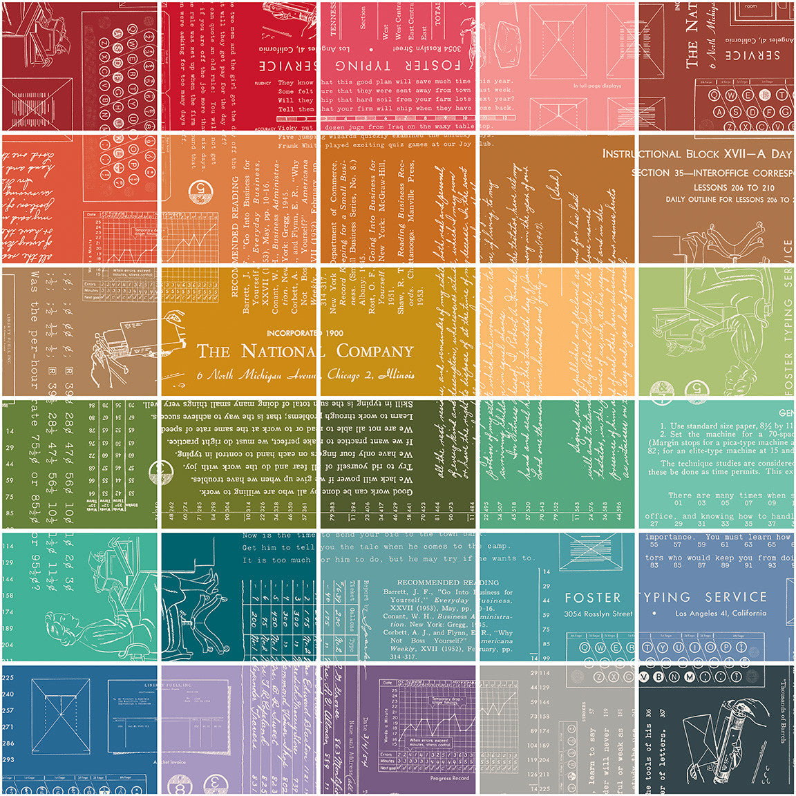 TYPE/ography Colors Custom One Yard Bundle by Lori Holt of Bee in My Bonnet for Riley Blake Designs | 30 Pcs