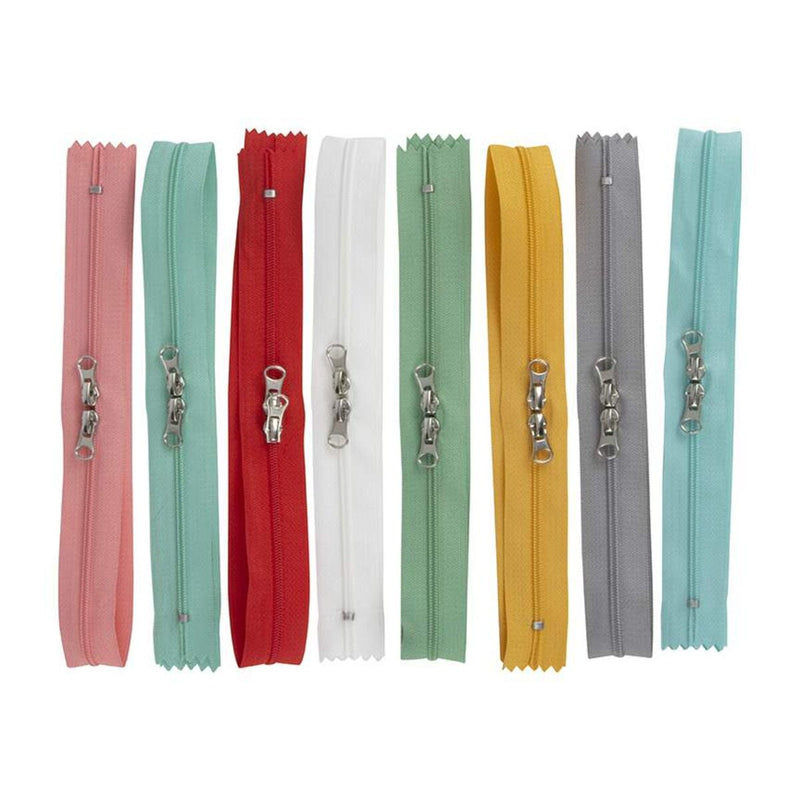 Happy Zippers Lori Holt Bee in My Bonnet Lori Holt Zipper 8 Colorful Zippers in 8 Colors ST-22902