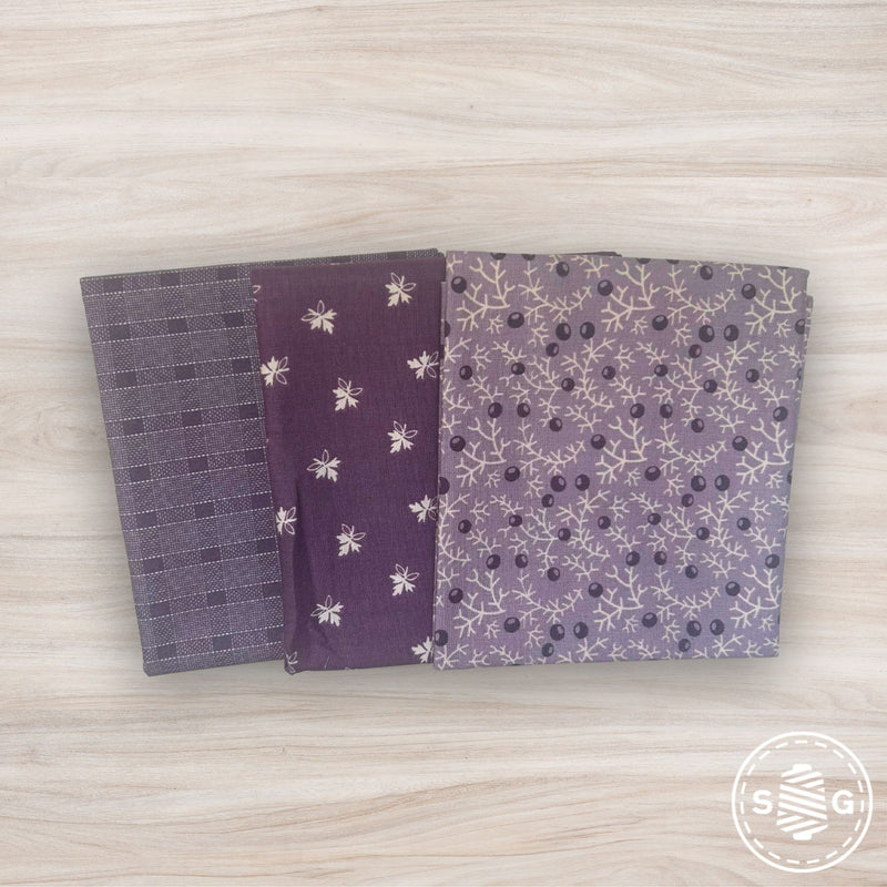 Gentler Times Custom Fat Quarter Bundle Purple by Lori Holt of Bee in My Bonnet | 3 FQs