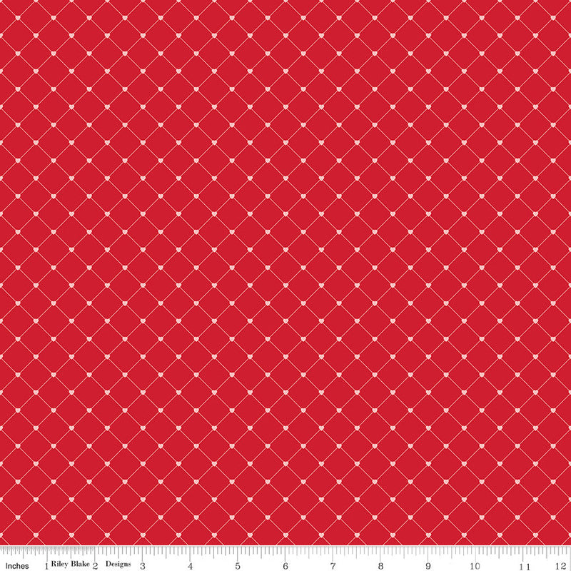 Letters to Cupid Crisscross Red Yardage by My Mind's Eye for Riley Blake Designs | C16986-RED