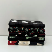 Evergreen Wishes Custom Fat Quarter Bundle Black by Traci Reed for Riley Blake Designs | 5 FQs | Curated Bundle