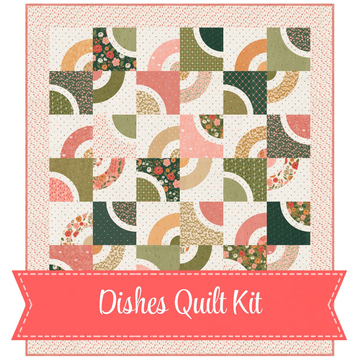 PRESALE Dishes Quilt Kit With Garden Glam by Lella Boutique for Moda Fabrics | Quilt Size 67” x 76 1/2”