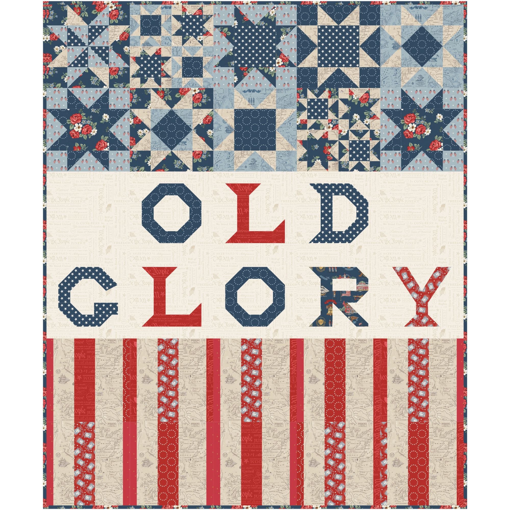 PRESALE Old Glory Quilt Kit With Independence by the RBD Designers for Riley Blake Designs | Quilt Size 60" x 72"