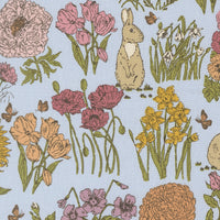 PRESALE My Secret Garden Garden Bunnies Sky Yardage by Stacy Iest Hsu for Moda Fabrics | 20982 20