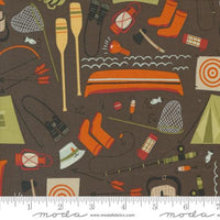 The Great Outdoors Bark Camping Gear Yardage by Stacy Iest Hsu for Moda Fabrics | 20882 21