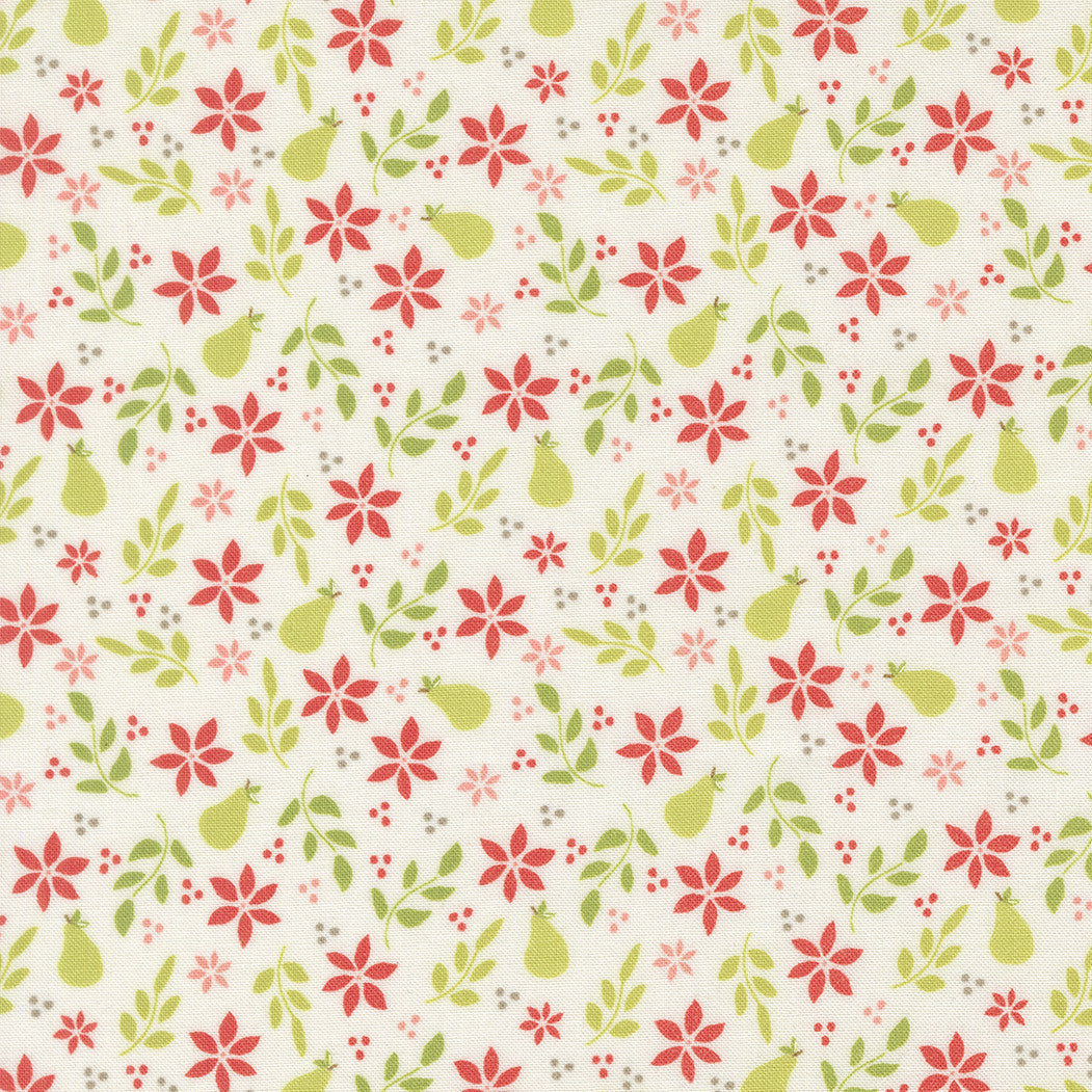 PRESALE Poinsettia and Pear Pear Cloud Yardage by Sherri & Chelsi for Moda Fabrics | 37711 11