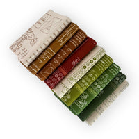 Fall Fabric Bundle Woodland walk | TYPE/ography by Lori Holt of Bee in my Bonnet | 9 Pieces | Curated Fat Quarter or Half Yard Bundle