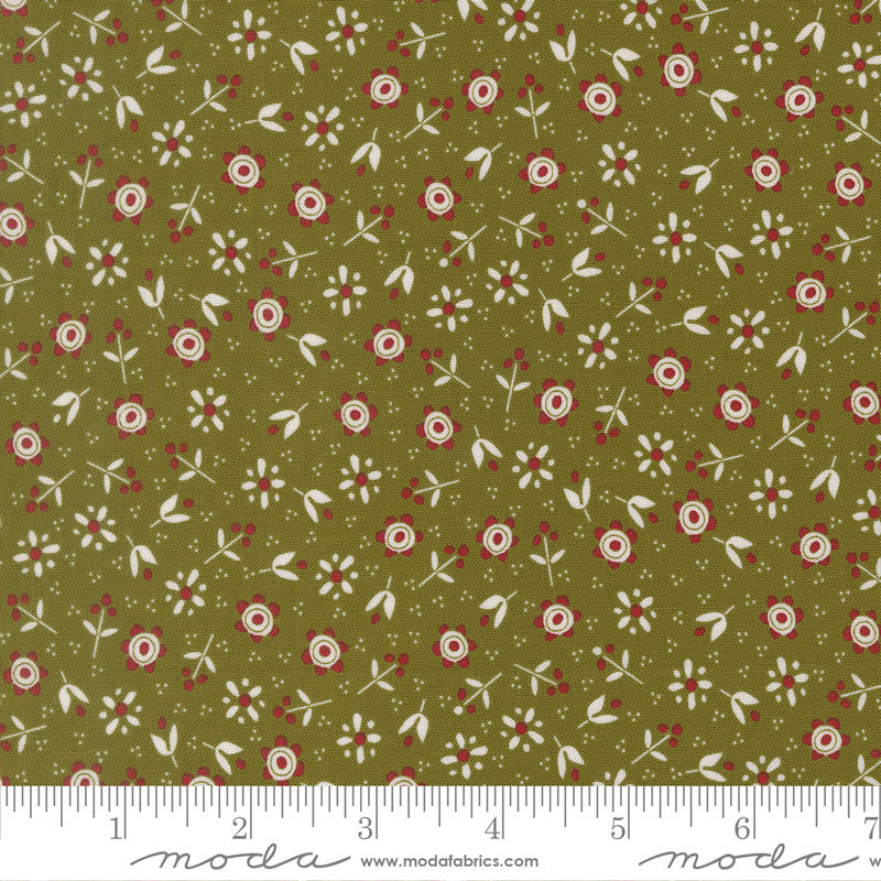 PRESALE Chilly Christmas Flowers Pine Yardage by Sweetwater for Moda Fabrics | 55712 23