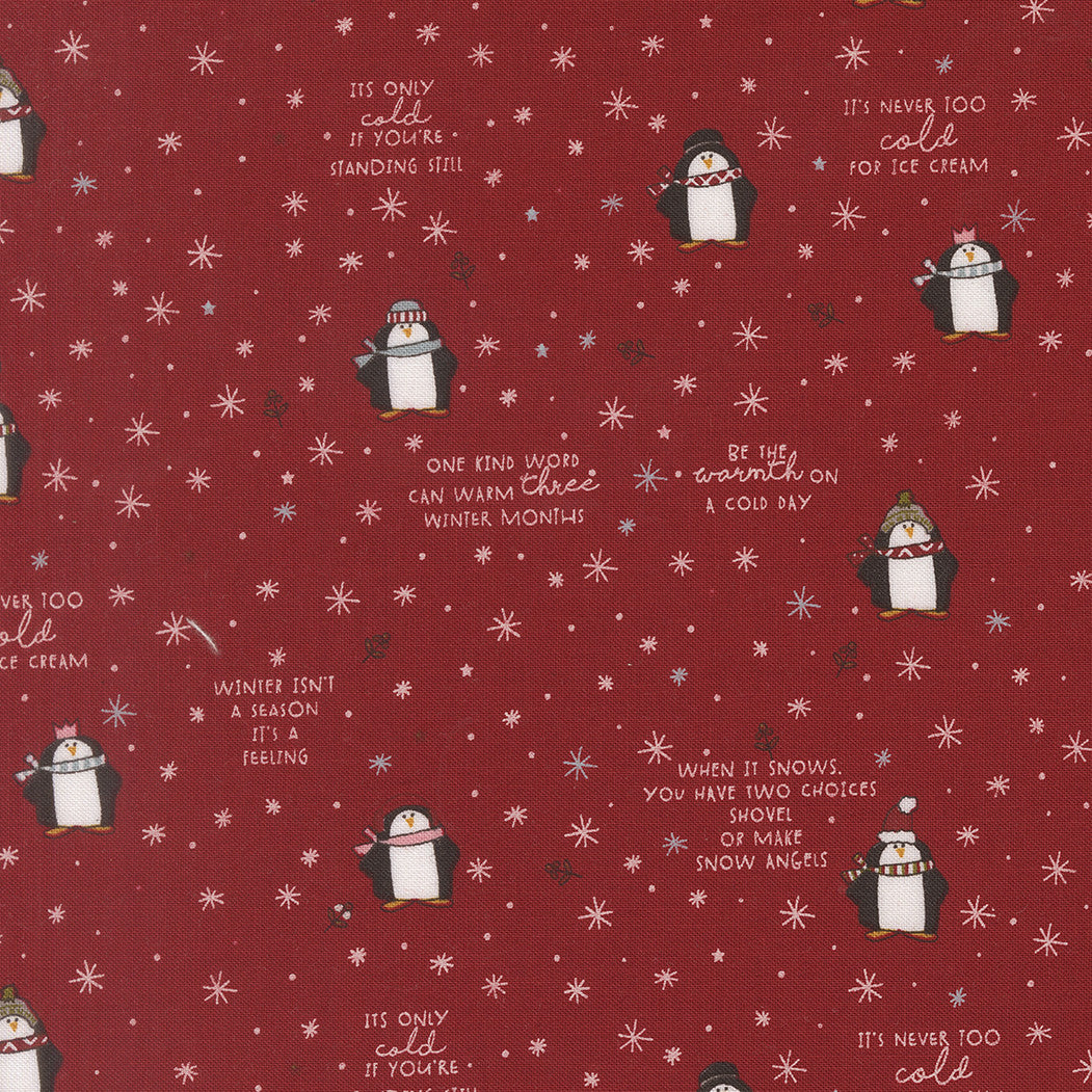 PRESALE Chilly Mr Penguin Red Yardage by Sweetwater for Moda Fabrics | 55711 12