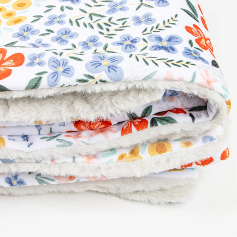 Floral Minky Blanket by Dreamy Blankets  | Farmhouse Floral | Premium Soft Minky Blanket | Blanket Size 60" x 72"