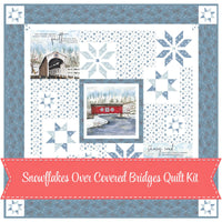 Snowflakes Over Covered Bridges Quilt Kit Boxed With Covered Bridges in Winter by Tara Reed | KT-18000