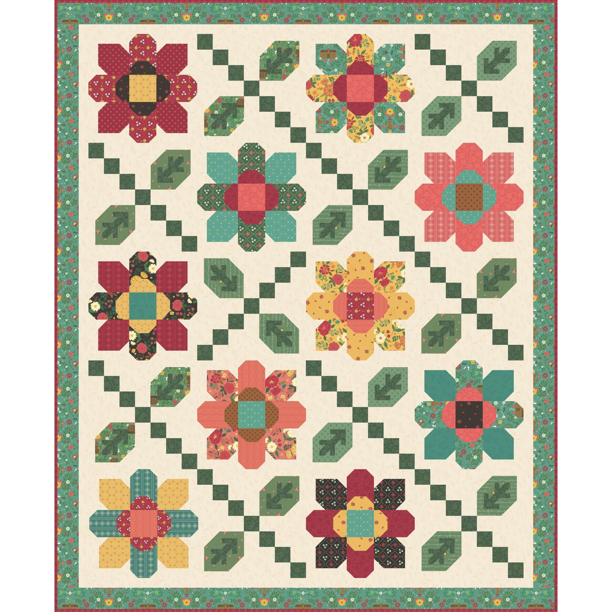 PRESALE Daisy Chain Custom Quilt Kit With Orchard House by Heather Peterson | Lap Size Quilt 64" x 78"