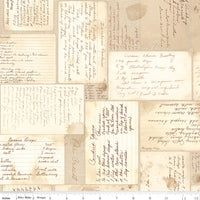 PRESALE Wide Back Baked With Love Recipes Tea Dye 108" Yardage by Lori Holt of Bee in My Bonnet | WB17800-TEADYE