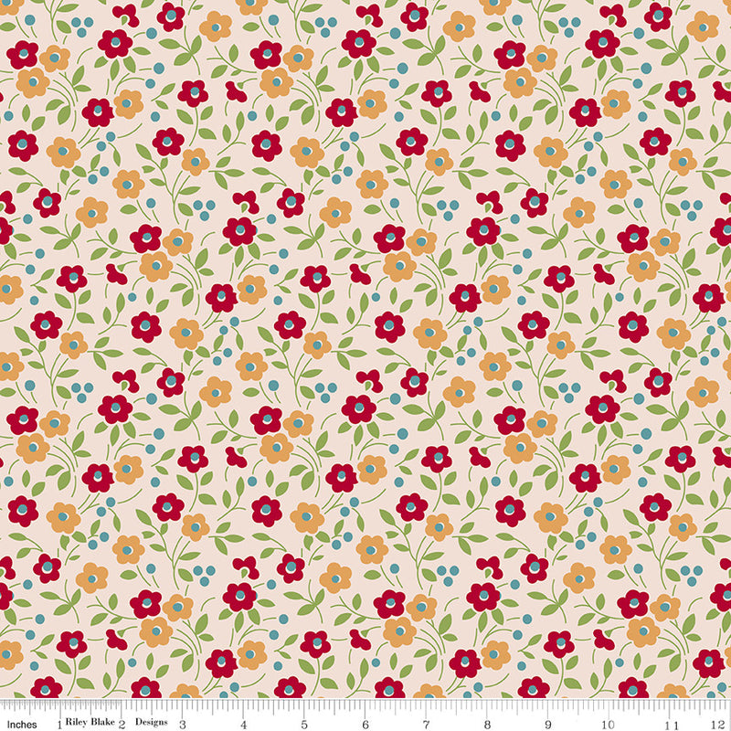 PRESALE Wide Back Farmers Daughter Floral Jazzberry Yardage by Lori Holt of Bee in My Bonnet | 108" Wide Backing | WB17194-JAZZBERRY