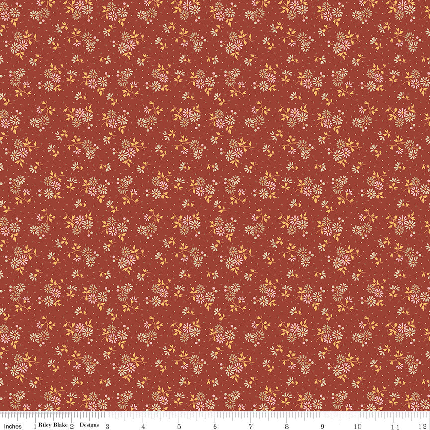 PRESALE Baked With Love Blessings Terracotta Yardage by Lori Holt of Bee in My Bonnet | C17780-TERRACOTTA