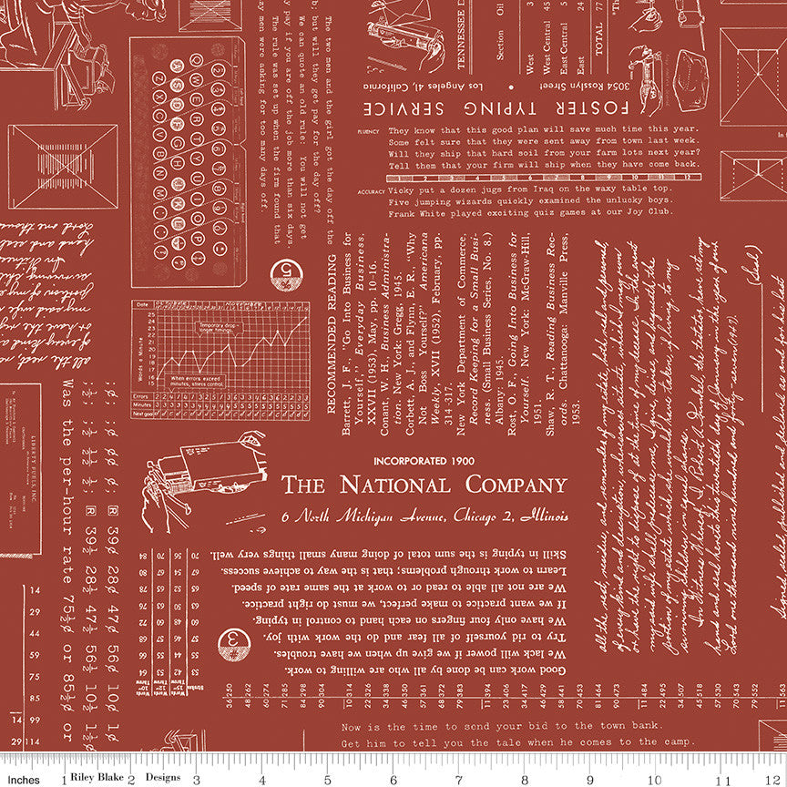 TYPE/ography Terracotta Yardage by Lori Holt of Bee in My Bonnet for Riley Blake Designs | C16850-TERRACOTTA