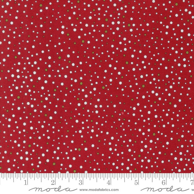 On Dasher Snowballs Vanilla Red Yardage by Sweetwater for Moda Fabrics | 55665 12