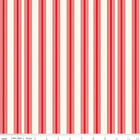 Freedom Garden Stripes Red Yardage by My Mind's Eye for Riley Blake Designs | C15623-RED