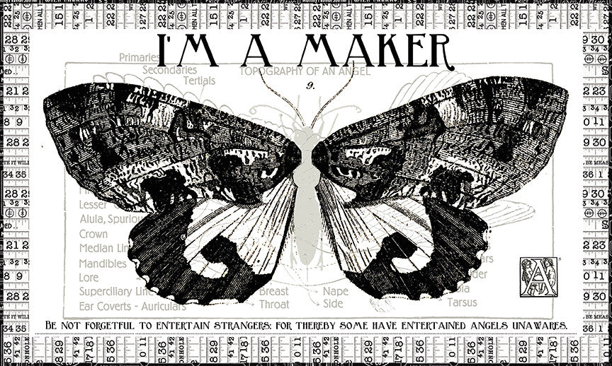 PRESALE She Who Sews–The Maker Angel Maker Mural Panel by J. Wecker Frisch for Riley Blake Designs | Panel size 24" x 54" | PD18524-PANEL