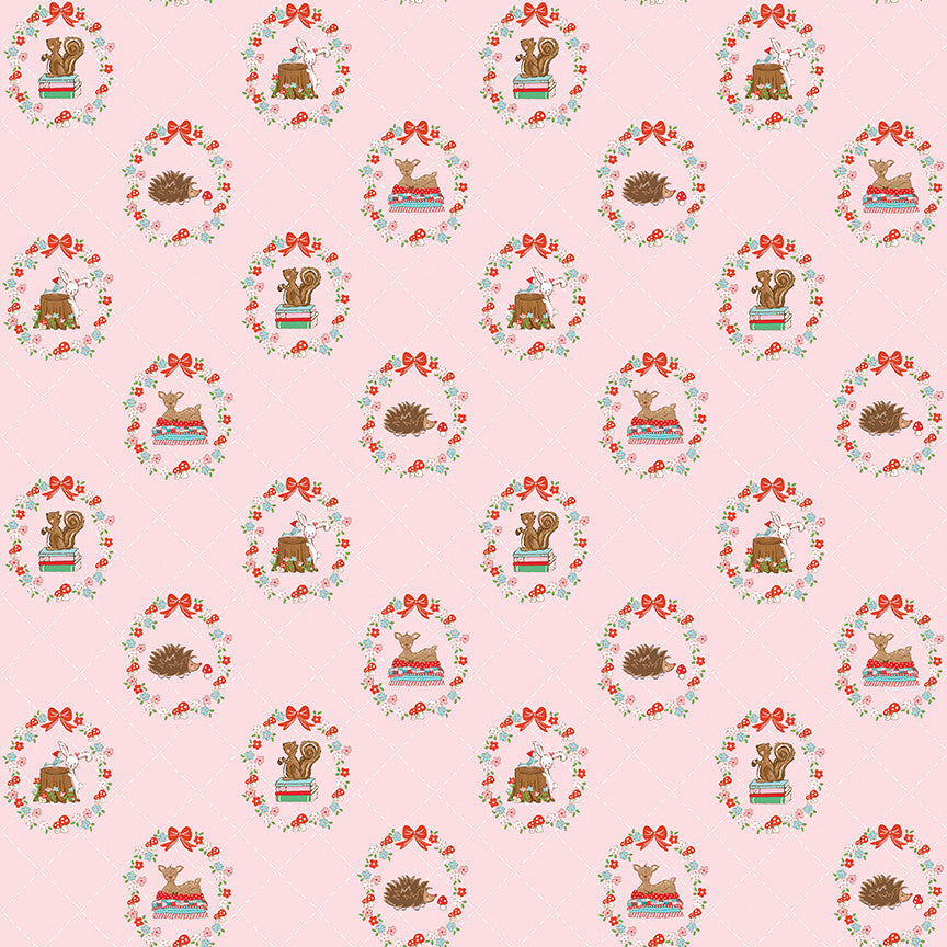 Whimsical Woodland Animals Pink Yardage by Tasha Noel for Riley Blake Designs | C17641-PINK