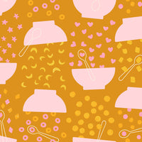 Egg and Friends Flying Cereal Honey Yardage by Kimberly Kight for Ruby Star Society | RS3091 12