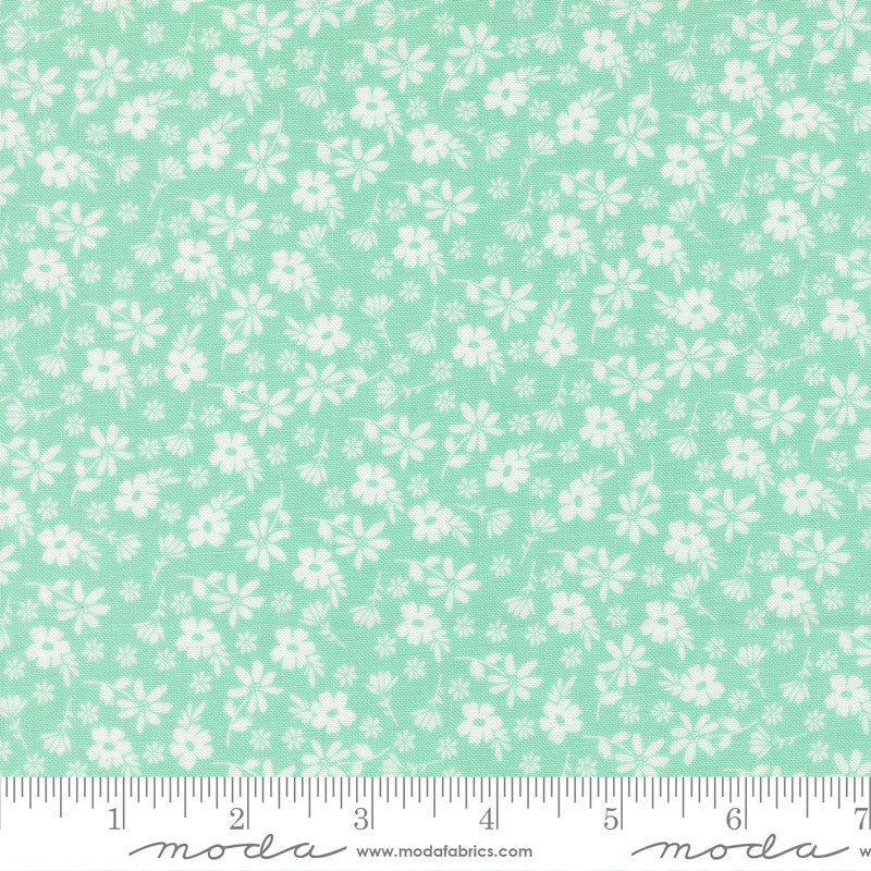 PRESALE Delightfully Yours Blossoms Aqua by Sherri & Chelsi for Moda Fabrics | 37701 17