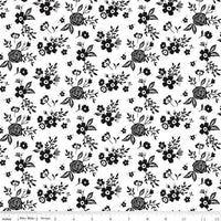 Black Tie Off White Floral Yardage by Dani Mogstad for Riley Blake Designs |C13751 OFFWHITE