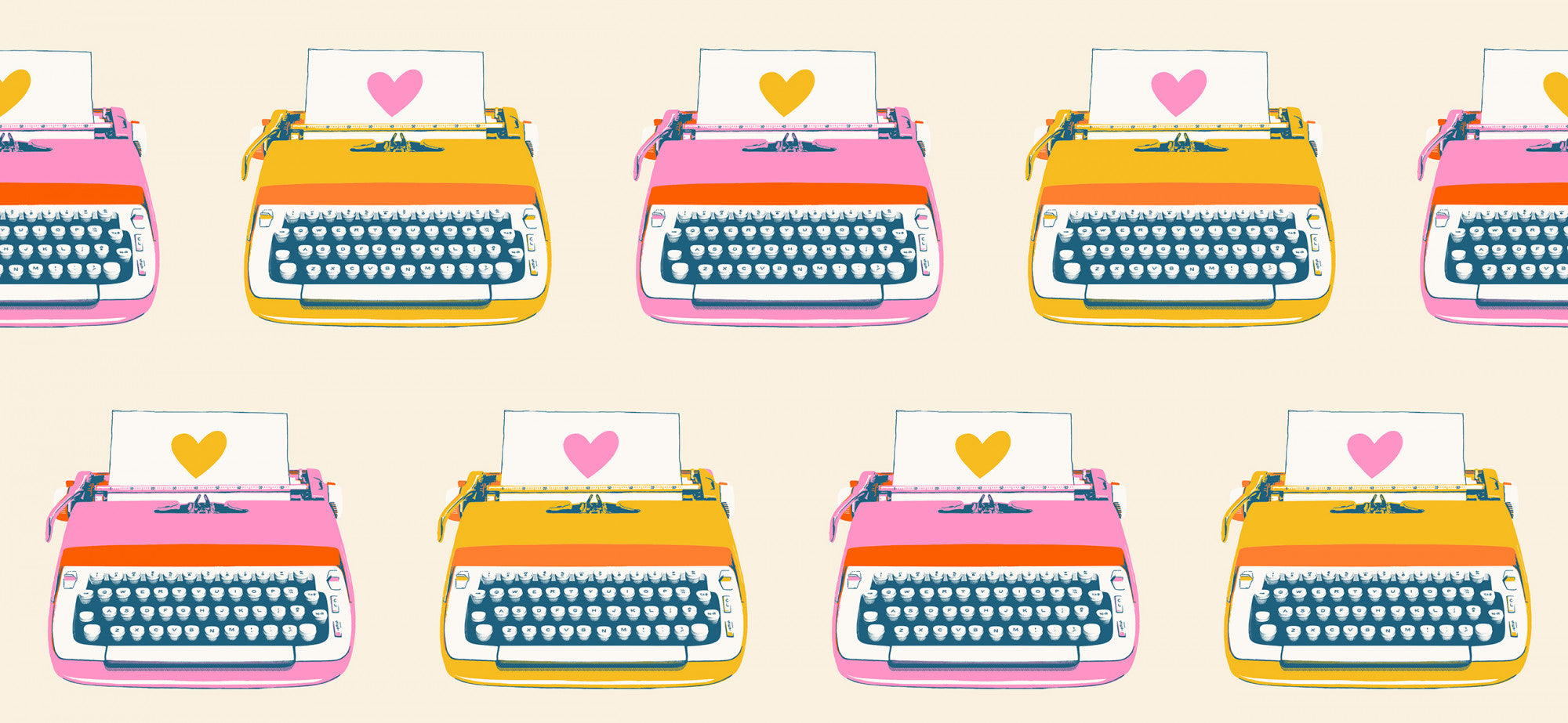 Best Day Ever Typewriters Natural Yardage by Melody Miller for Ruby Star Society | RS0104 11