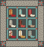 Cowboy Boots Custom Quilt Kit Featuring Cowboys Fabric by Echo Park Paper Co | Free Pattern by RBD Designers | Quilt Size 47" x 50"