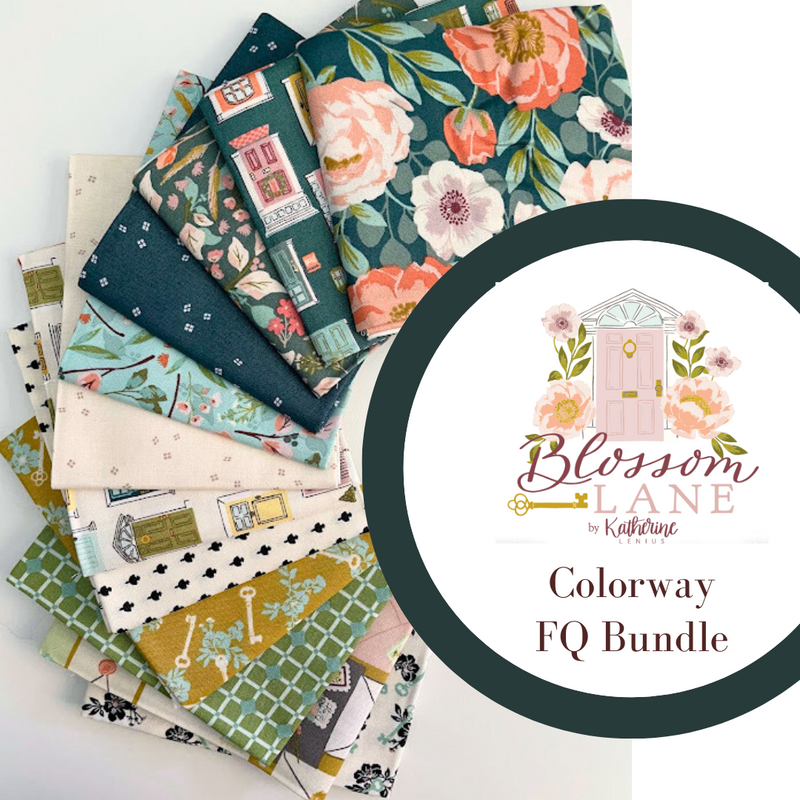 Blossom Lane Leafy Colorway Fat Quarter Bundle | 12 FQs | Custom Bundle Teals, Greens