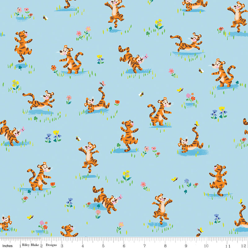 100 Aker Woods Tigger Bounce Sky Yardage by Jill Howarth for Riley Blake Designs | C15173-SKY