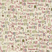 PRESALE Chilly Peace Love Joy Vanilla Yardage by Sweetwater for Moda Fabrics | 55710 11