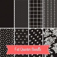 PRESALE Fat Quarter Bundle Black | Moonlit Trellis by My Mind’s Eye for Riley Blake Designs | 8 Fat Quarter | Curated Bundle
