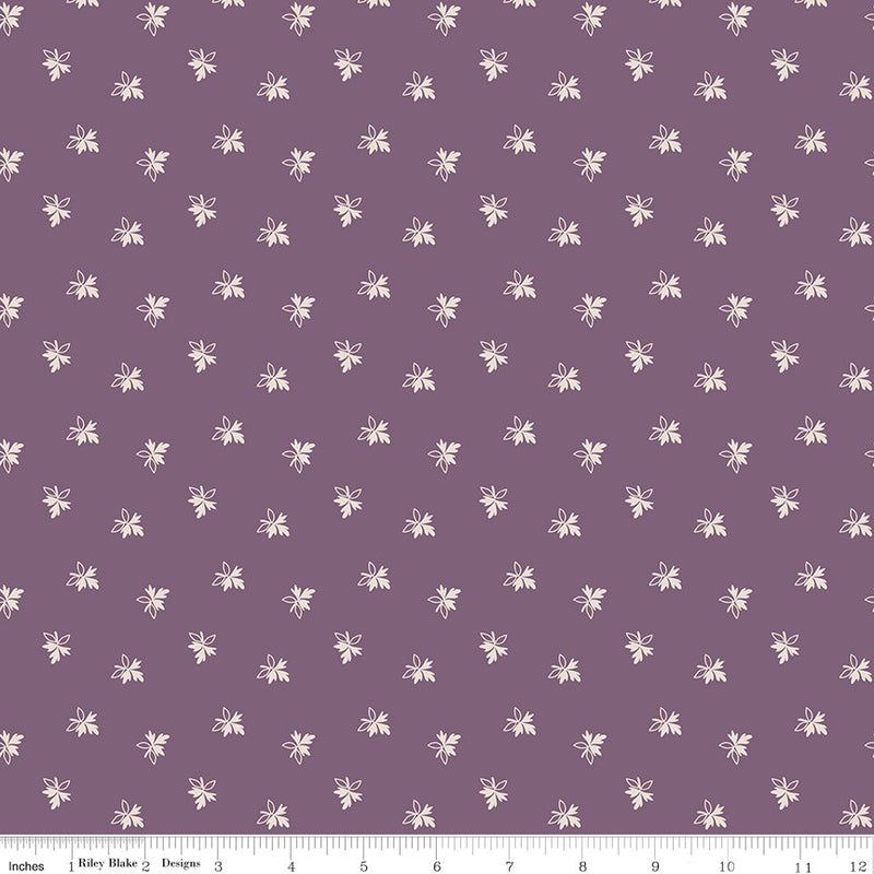 PRESALE Gentler Times Endearing Plum Yardage by Lori Holt of Bee in My Bonnet For Riley Blake Designs | C16477-PLUM
