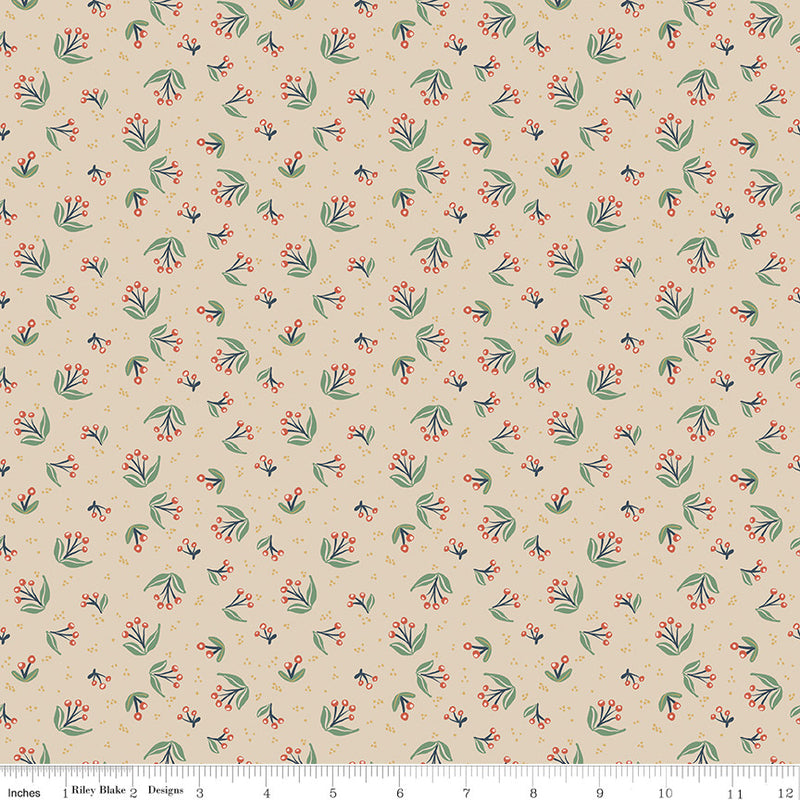 Ivy Reese Berry Branches Latte Yardage by Deena Rutter for Riley Blake Designs | C16603-LATTE