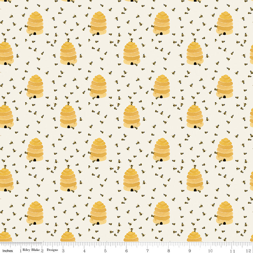 PRESALE Utah Beehives Cream Yardage by Kelsey Carlson for Riley Blake Designs | C17021-CREAM