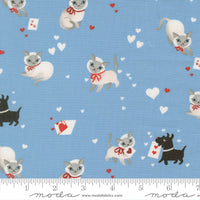 PRESALE Funny Valentine Kitty Sky Yardage by Lizzy House for Moda Fabrics | 37140 25