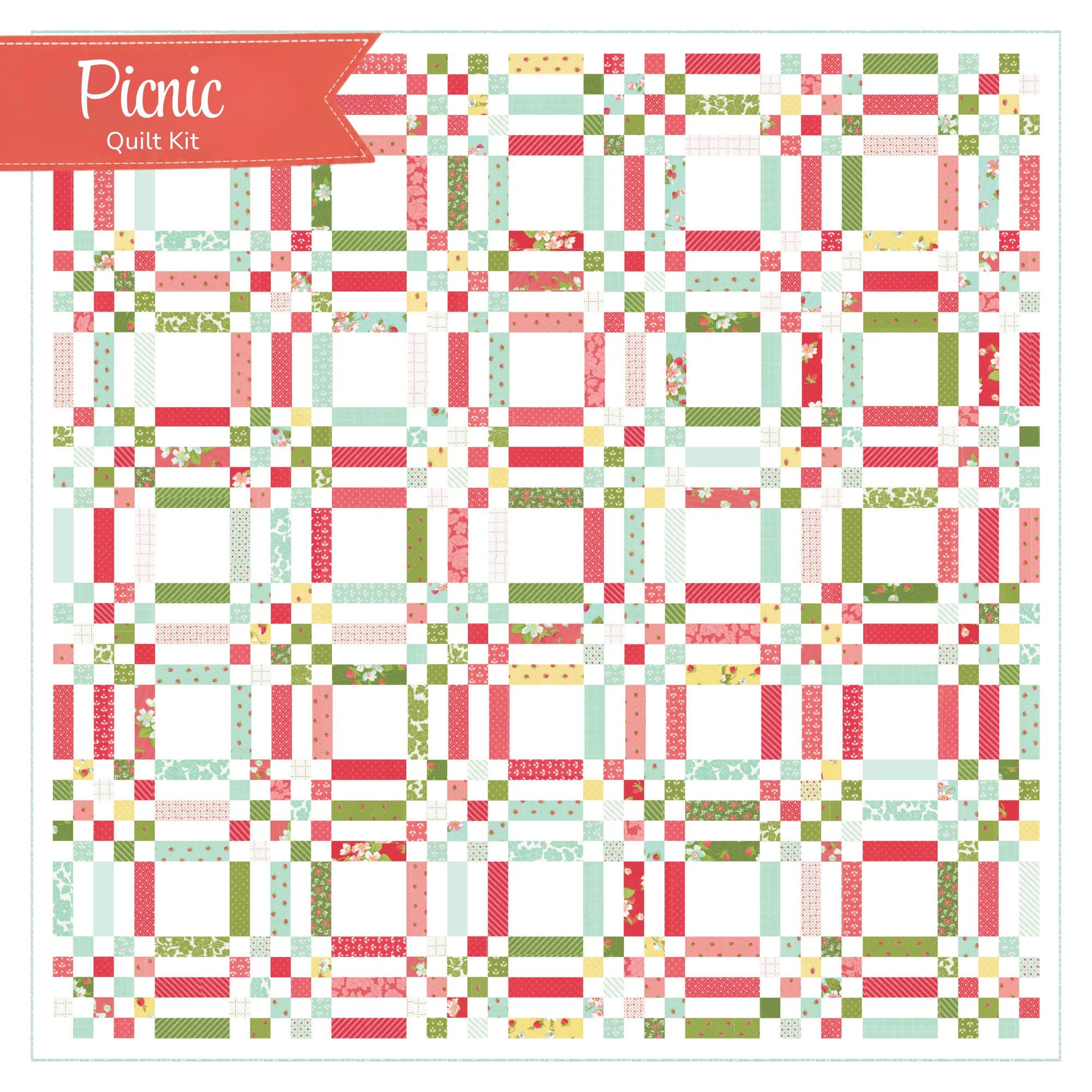 PRESALE Picnic Quilt Kit With Bloomsberry by Camille Roskelley for Moda Fabrics | Quilt Size 76" x 76"