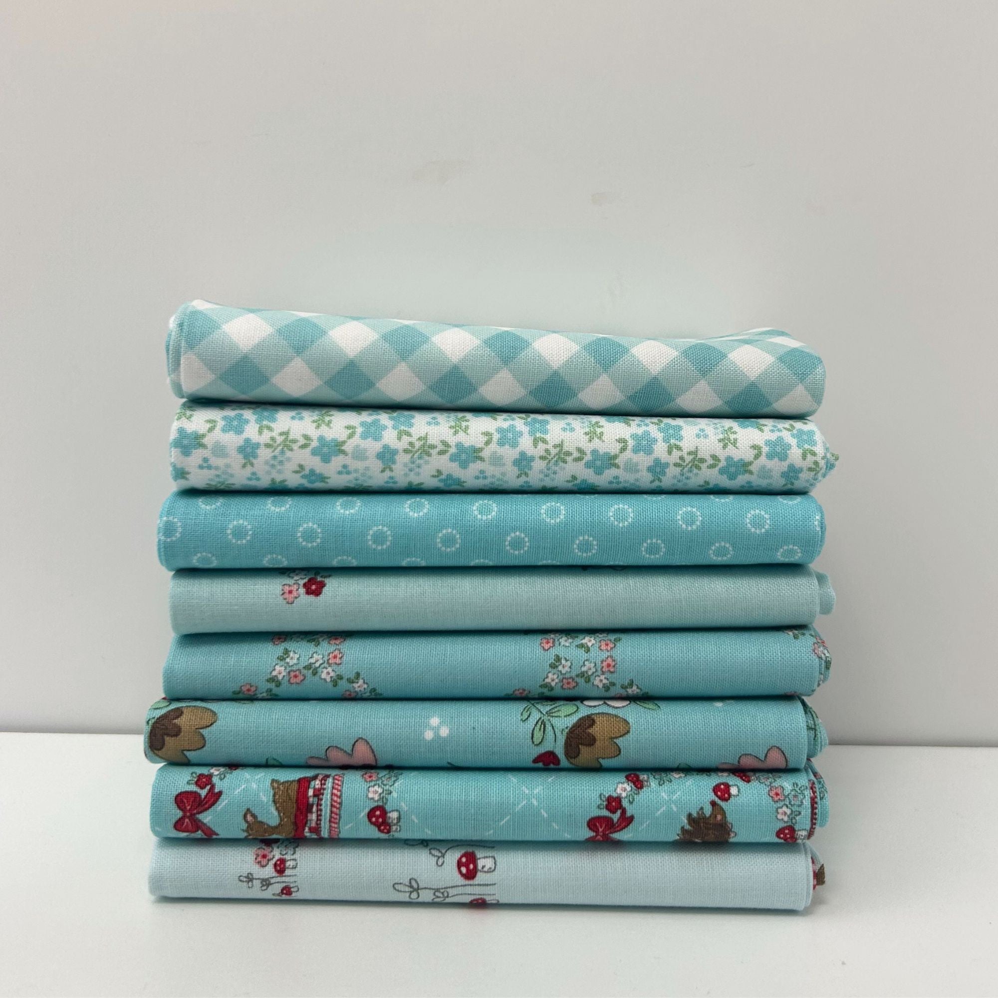 Whimsical Woodland Custom Fat Quarter Bundle Aqua by Tasha Noel for Riley Blake Designs |8 FQs | Curated Bundle