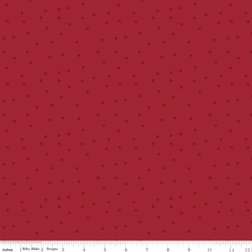 PRESALE Christmas Time Dots Red Yardage by Dani Mogstad for Riley Blake Designs | C17825-RED