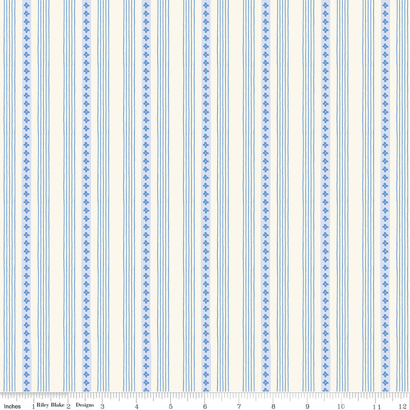 PRESALE Penelope Stripes Cream Yardage by My Mind's Eye for Riley Blake Designs | C16645-CREAM