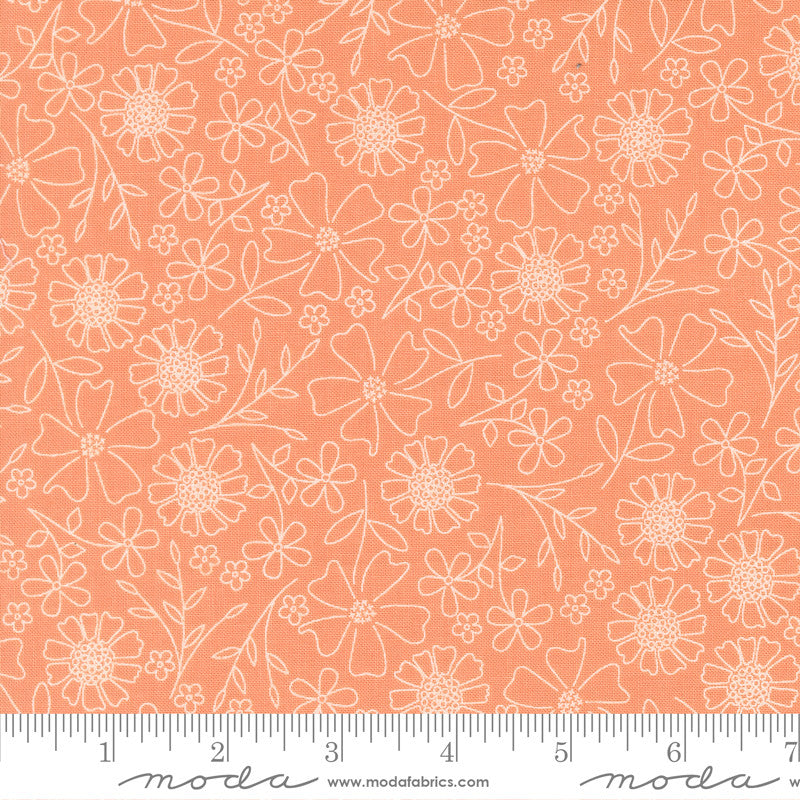 PRESALE In The Garden Garden Sketch Coral Yardage by Corey Yoder for Moda Fabrics| 29231 35