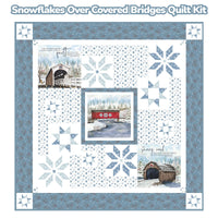 PRESALE Snowflakes Over Covered Bridges Quilt Kit Boxed With Covered Bridges in Winter by Tara Reed | KT-18000