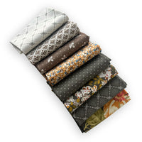 Butternut and Sage Fat Quarter Bundle Grey by Fig Tree & Co for Moda Fabrics | 8 Fat Quarters | Curated Bundle