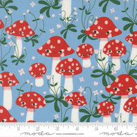 PRESALE Funny Valentine Mushrooms Sky Yardage by Lizzy House for Moda Fabrics | 37141 25