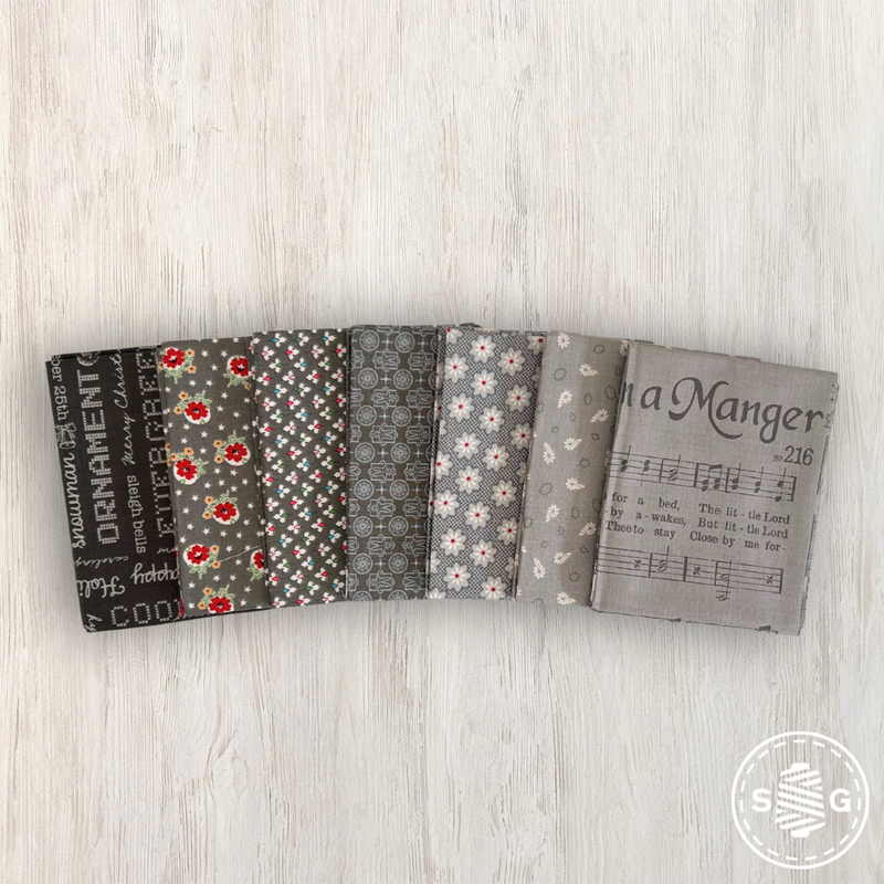 Home Town Holiday Fat Quarter Grey Colorway Bundle by Lori Holt of Bee in my Bonnet | Curated Bundle 7 Fat Quarters