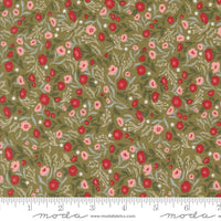 PRESALE Berry And Pine Christmas Posies Sage Yardage by Lella Boutique for Moda Fabrics | 5241 12