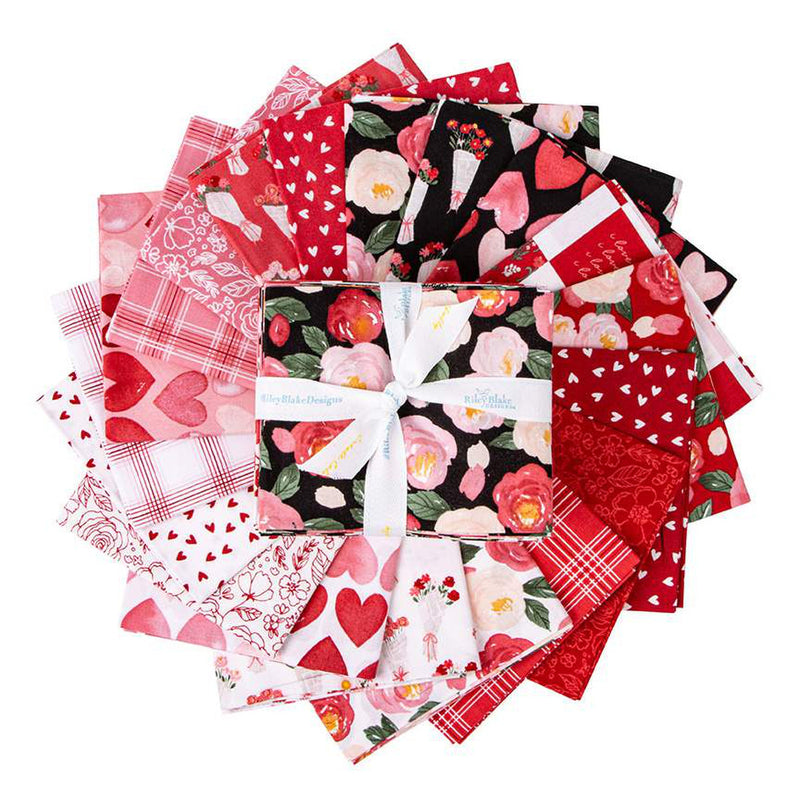My Valentine Red Valentine Squares Yardage by Echo Park Paper Co. for Riley Blake Designs | C14156 RED