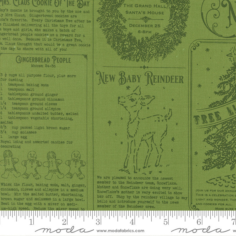 Holiday Cheer North Pole News Mistletoe Yardage by Stacy Iest Hsu for Moda Fabrics | 20970 13